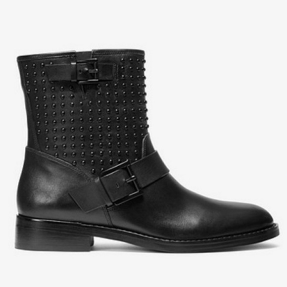Michael Kors Black Studded Ankle Booties - Picture 1 of 10